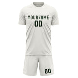 Custom White Dark Green Soccer Jersey
