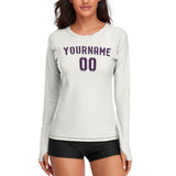 Custom White Purple Women's Long-Sleeve Shirt