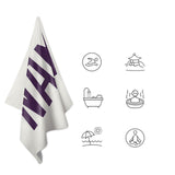 Custom White Purple Beach Towel