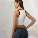 Custom White Purple Sleeveless Tank Top