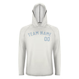 Custom White Light Blue UV-Hoodie