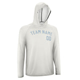 Custom White Light Blue UV-Hoodie