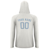Custom White Light Blue UV-Hoodie