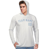 Custom White Light Blue UV-Hoodie
