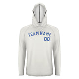 Custom White Sky Blue UV-Hoodie