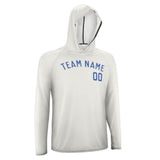 Custom White Sky Blue UV-Hoodie