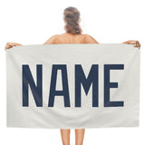 Custom White Blue Beach Towel