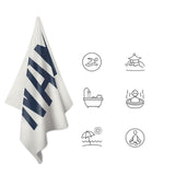 Custom White Blue Beach Towel