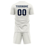 Custom White Blue Soccer Jersey