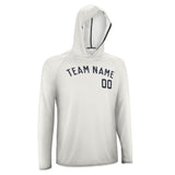Custom White Navy UV-Hoodie