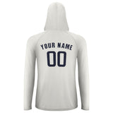 Custom White Navy UV-Hoodie