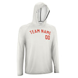 Custom White Orange Red UV-Hoodie