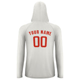 Custom White Orange Red UV-Hoodie