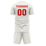 Custom White Orange Red Soccer Jersey