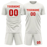 Custom White Orange Red Soccer Jersey