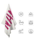 Custom White Pink Beach Towel