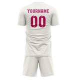 Custom White Pink Soccer Jersey