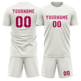Custom White Pink Soccer Jersey