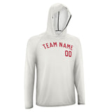 Custom White Red UV-Hoodie
