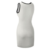 Custom White Red Sleeveless Vest Dress