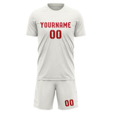 Custom White Red Soccer Jersey