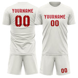 Custom White Red Soccer Jersey