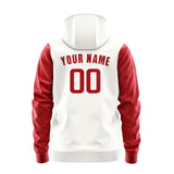 Custom White Red Hoodie 1818141418B31814
