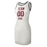 Custom White Crimson Red Sleeveless Vest Dress