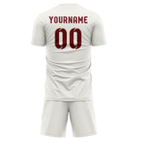 Custom White Crimson Red Soccer Jersey