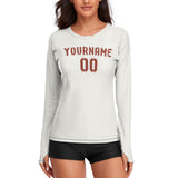 Custom White Coral Red Women's Long-Sleeve Shirt