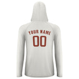 Custom White Coral Red UV-Hoodie