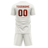 Custom White Coral Red Soccer Jersey