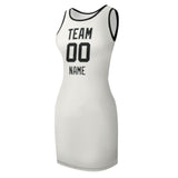 Custom White Black Sleeveless Vest Dress