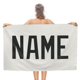 Custom White Black Beach Towel
