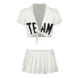 Custom White Black Cheerleading Uniform Set