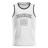 Custom White & White Colors Design Sports Basketball Jersey