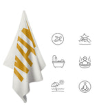 Custom White Yellow Beach Towel