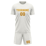 Custom White Yellow Soccer Jersey