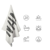 Custom White Dark Grey Beach Towel
