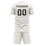 Custom White Dark Grey Soccer Jersey