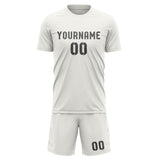 Custom White Dark Grey Soccer Jersey