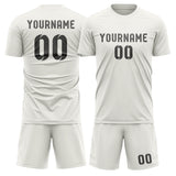 Custom White Dark Grey Soccer Jersey