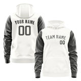Custom White Dark Grey Hoodie