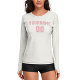 Custom White Light Pink Women's Long-Sleeve Shirt