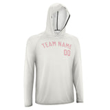 Custom White Light Pink UV-Hoodie