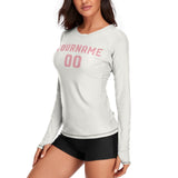 Custom White Light Pink Women's Long-Sleeve Shirt