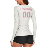 Custom White Light Pink Women's Long-Sleeve Shirt