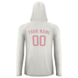 Custom White Light Pink UV-Hoodie
