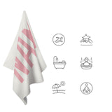 Custom White Light Pink Beach Towel
