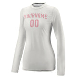 Custom White Light Pink Women's Long-Sleeve Shirt